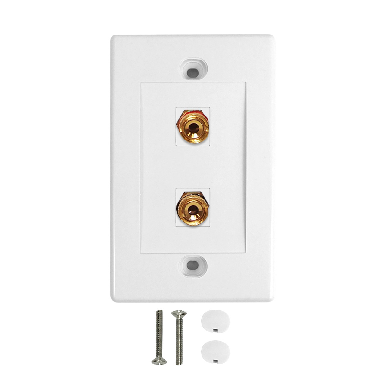 1 Pair Banana Clip Wall Plate Kit White