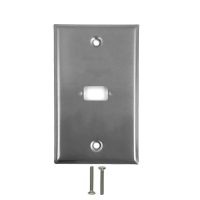 1 Port DB9 size cutout Stainless Steel Wall Plate