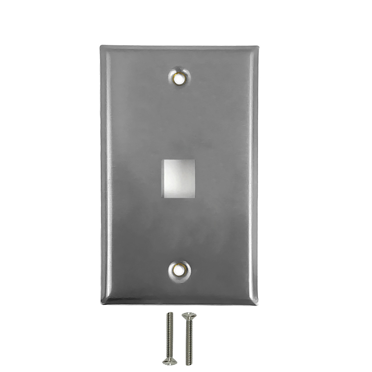 1 Port Keystone Stainless Steel Wall Plate