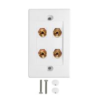 2 Pair Banana Clip Wall Plate Kit White