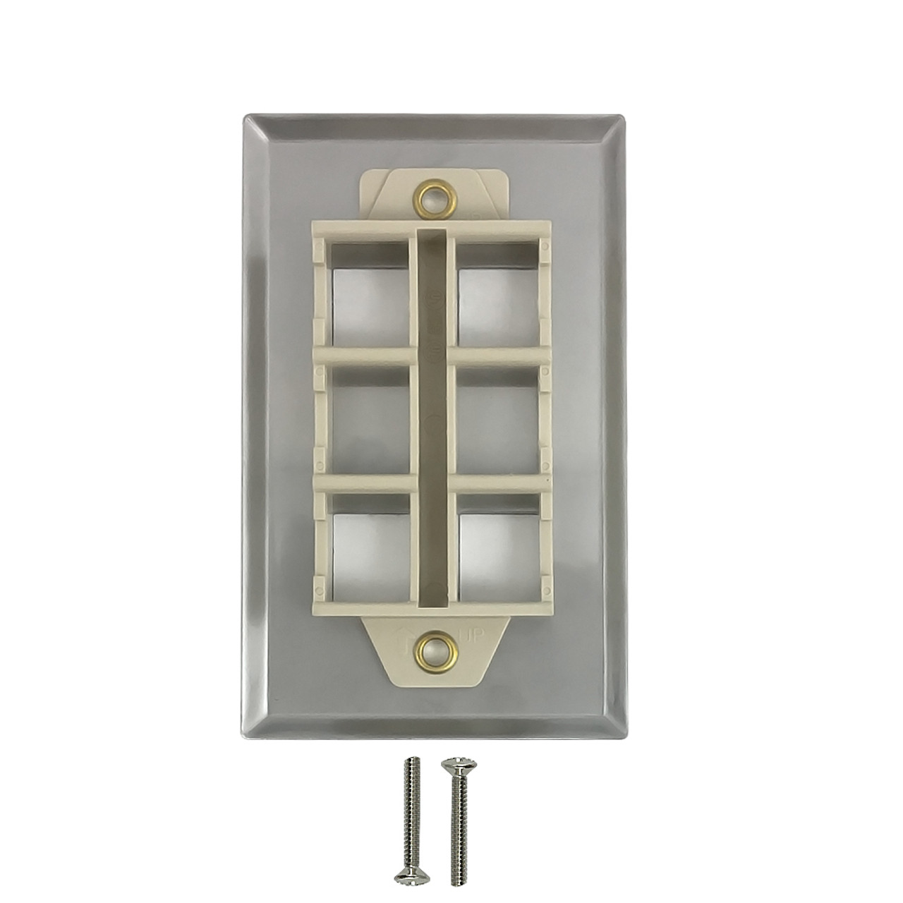 4 Port Keystone Stainless Steel Wall Plate1