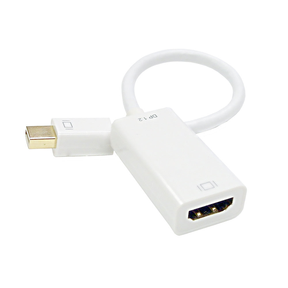 6 inch Mini DisplayPort v1.2 Male to HDMI Female with Audio Adapter Active 4K x 2K White