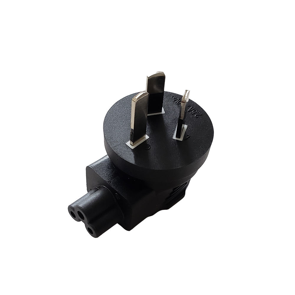 Australia AS 3112 Plug to C5 Power Adapter Down Angle