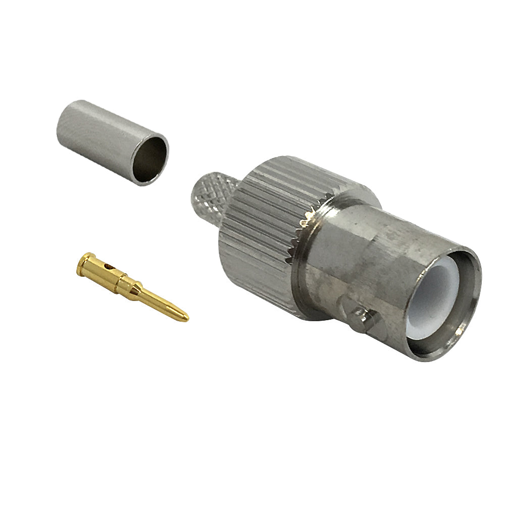 BNC Reverse Polarity Female Crimp Connector for RG58 LMR 195 50 Ohm