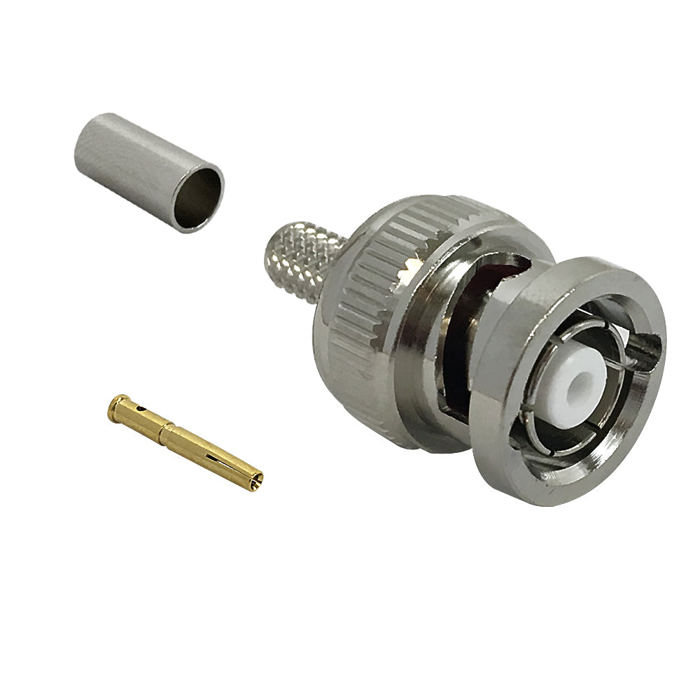 BNC Reverse Polarity Male Crimp Connector for RG58 LMR 195 50 Ohm