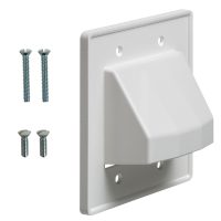 Cable Pass through Wall Plate Double Gang Reversible White