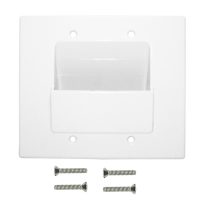 Cable Pass through Wall Plate Double Gang White