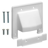 Cable Pass through Wall Plate Removable Bottom Double Gang White