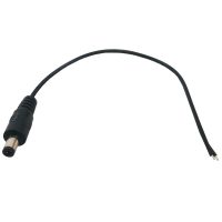 DC Power Connector Male 2.1mm x 5.5mm 8 inch Pigtail 22AWG