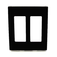 Decora Double Gang Screw Less Wall Plate Black