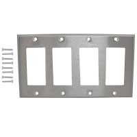 Decora Four Gang Wall Plate Stainless Steel