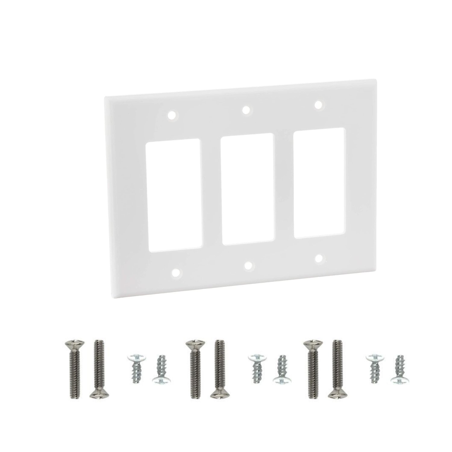 Decora Triple Gang Wall Plate White