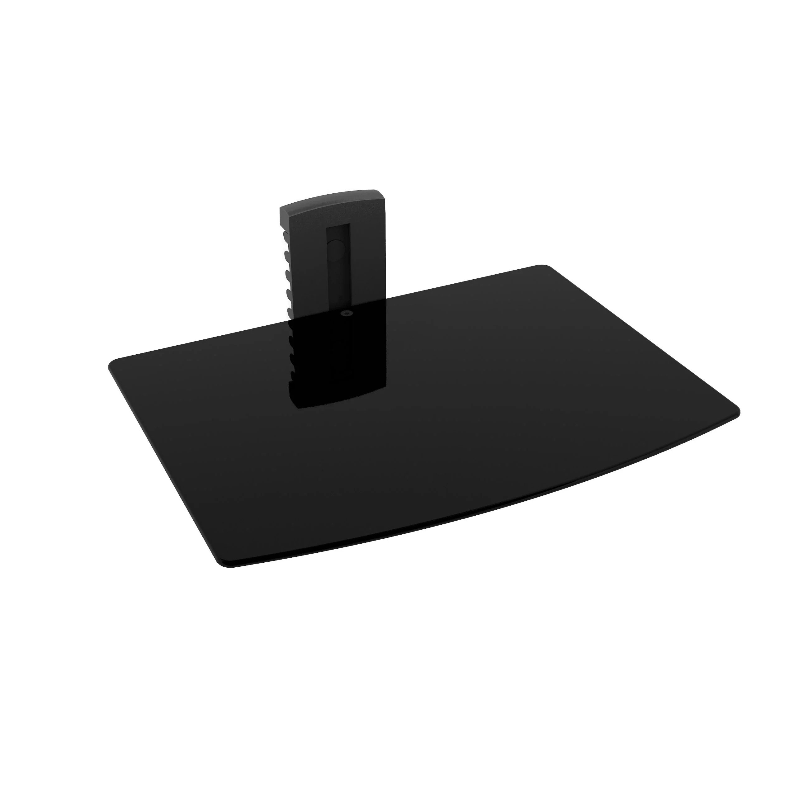 Media Player AV Component Wall Mount Single Shelf Glass Black Media Player AV Component Wall Mount Single Shelf Glass Black