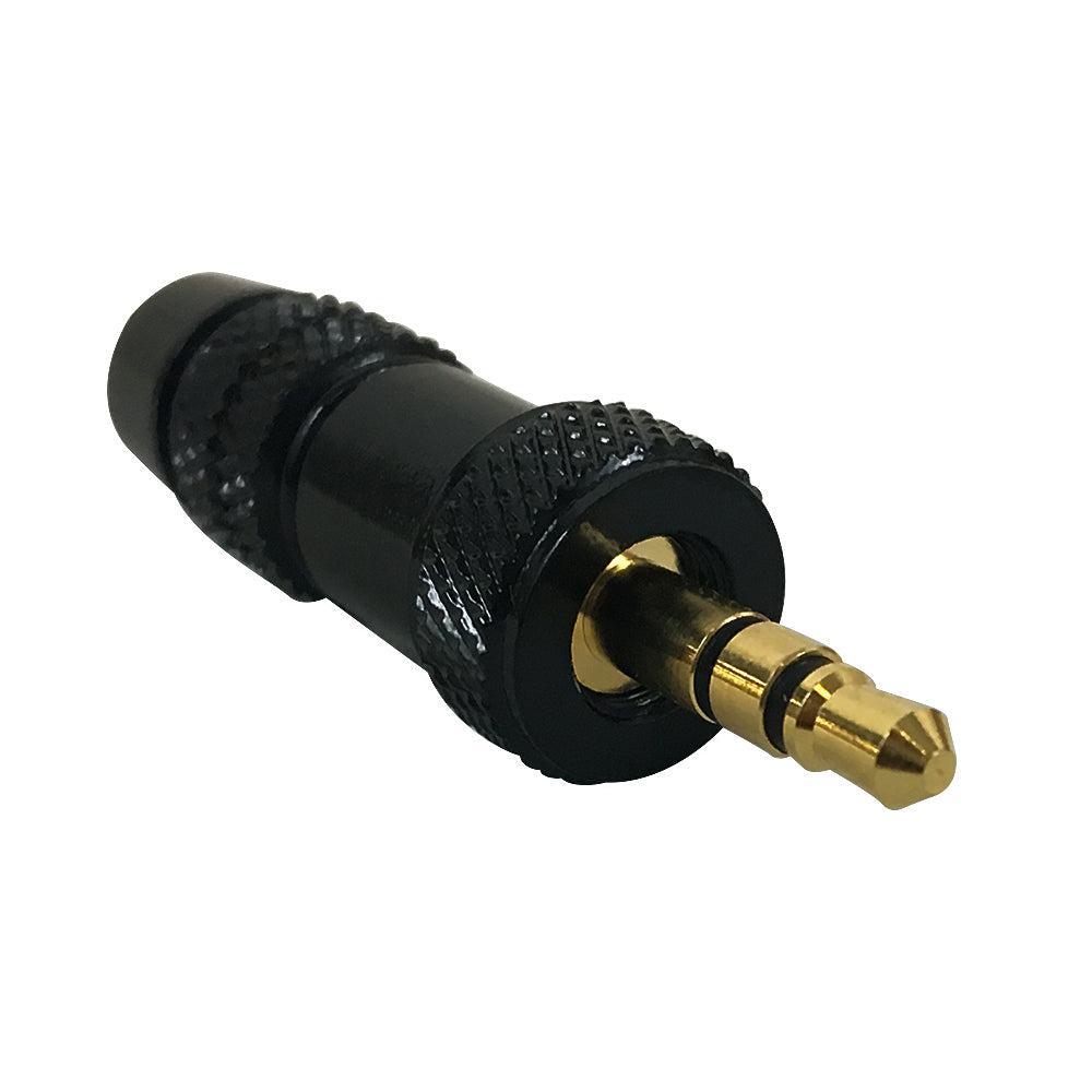 Premium 3.5mm Locking Stereo Male Solder Connector 6.3mm ID Black