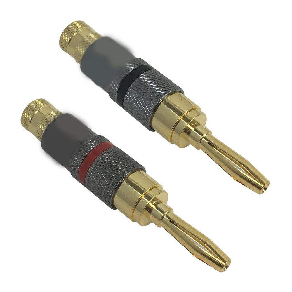 Premium Banana Clip Screw Down Connectors 1 Pair BlackRed rtc