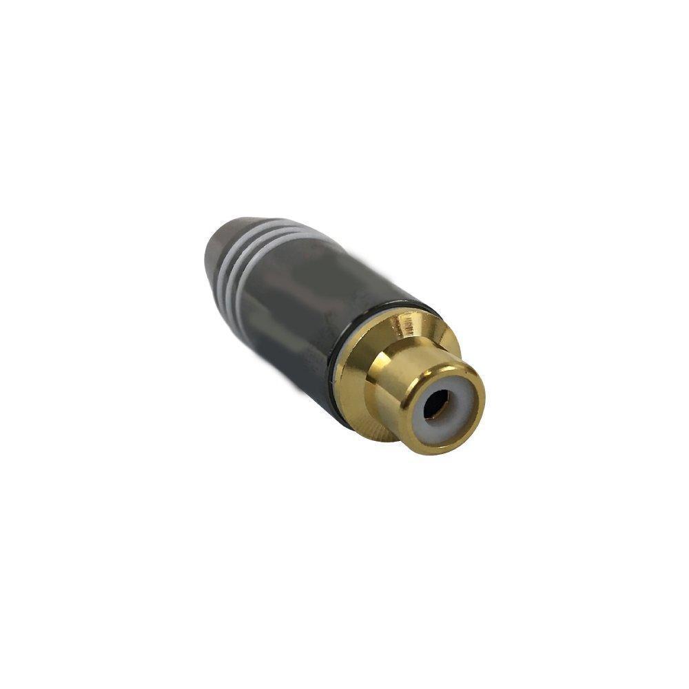 Premium RCA Female Solder Connector 6.5mm ID 1hite