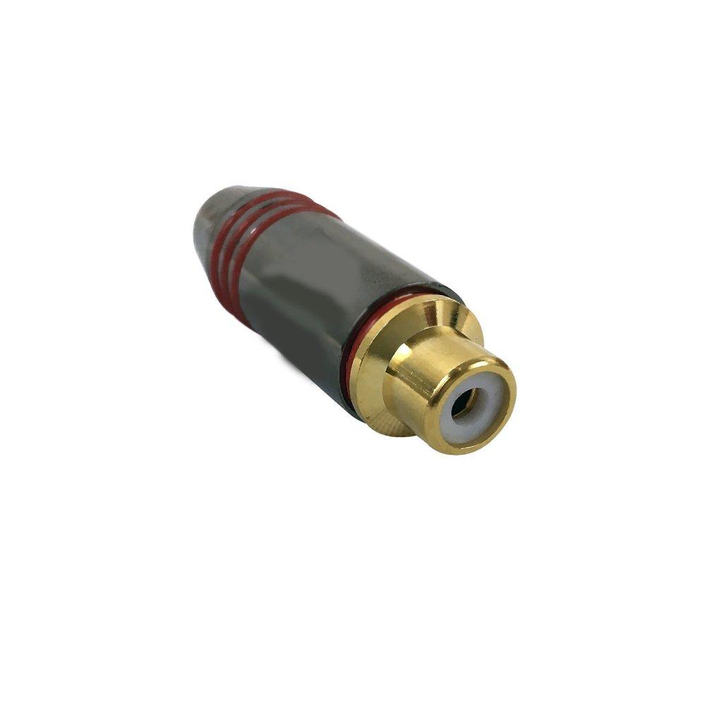 Premium RCA Female Solder Connector 6.5mm ID red 1