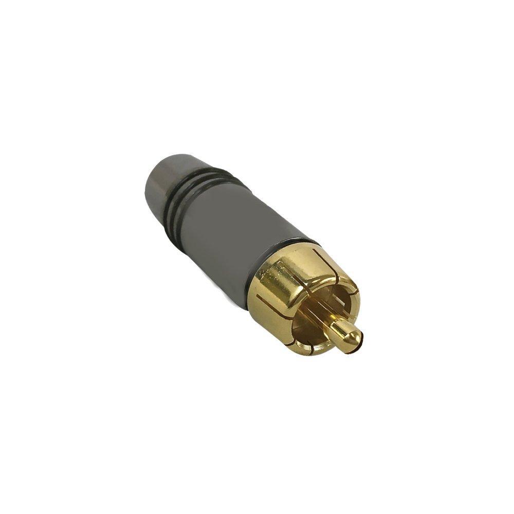 Premium RCA Male Solder Connector 6.5mm ID – Black