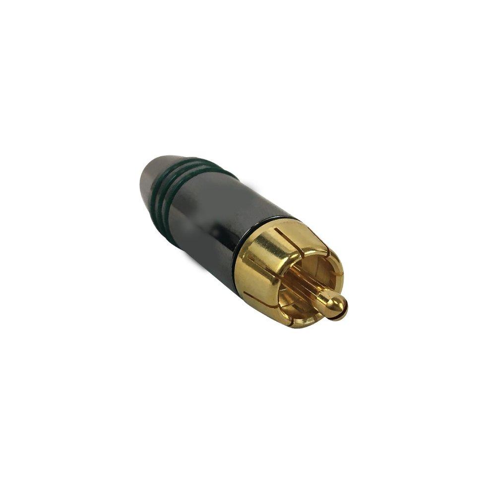 Premium RCA Male Solder Connector 6.5mm ID – Green