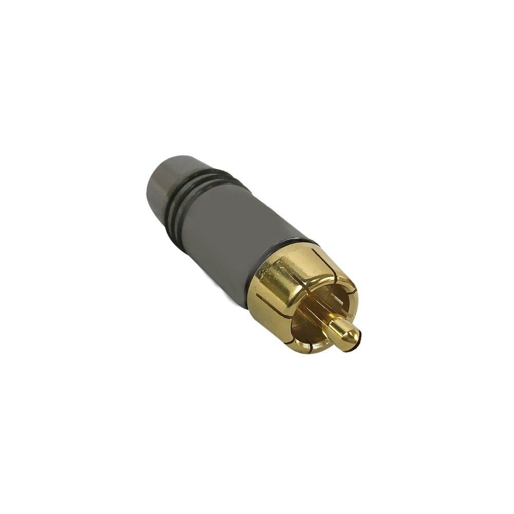 Premium RCA Male Solder Connector 9.5mm ID – Black