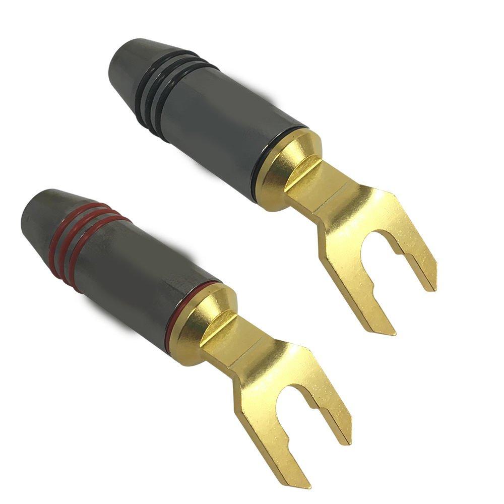 Premium Spade Lug Connectors 1 Pair BlackRed rtc