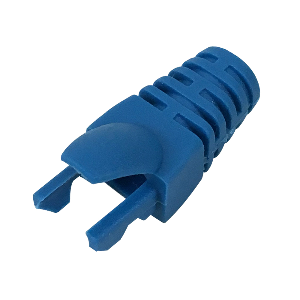 RJ45 Molded Style Cat6 Shielded and CAT6a Boots 7.3mm ID blue