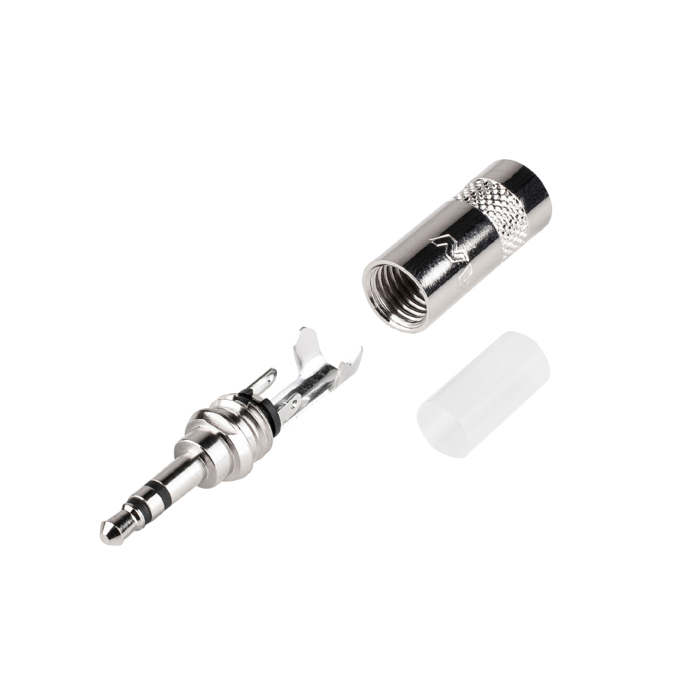 Rean Stereo 3 pole 3.5mm Plug Crimp Strain Relief1