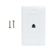 Single gang decora style telephone wall plate 6P4C White