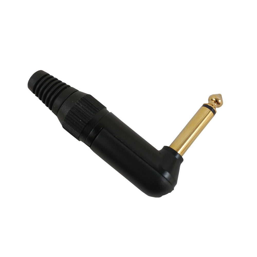 TS 14 inch Mono Male Solder Right Angle Connector Black