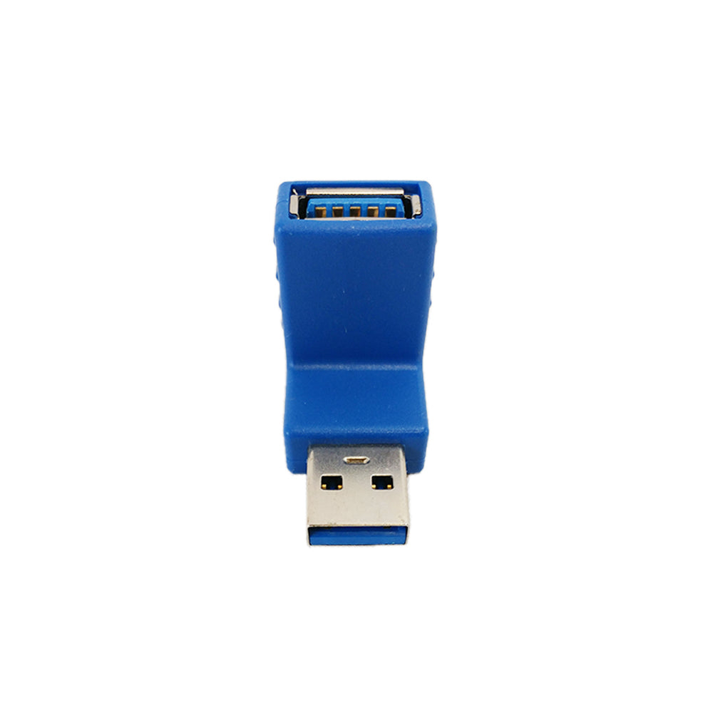 USB 3.0 A Male to A Female 90 degree Adapter Blue1