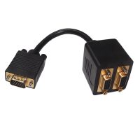 VGA Male to 2x VGA Female Block Splitter Cable