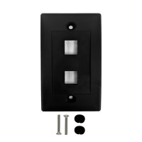 Wall Plate 2 Port Single Gang Keystone Black