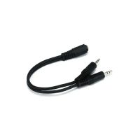 6 inch Molded 3.5mm Female to 2 x 3.5mm Male Audio Cable