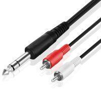 1/4 Inch TRS Male To 2 X RCA Male Audio Cable - Premium