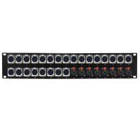 97363 Other Brands Cab PP XLRF24 TRS8 A V Patch Panel 24 Port XLR Female 8 Port TRS Female patch panel 19 inch rackmount 2U