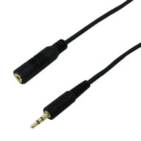 2.5mm Stereo Male To Female - Black