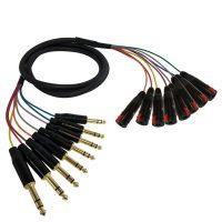 8-Channel 1/4 Inch TRS to 1/4 Inch TRS Female Snake Cables