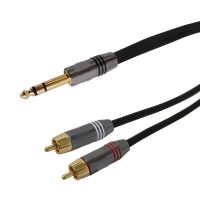 1/4 Inch TRS Male To 2 X RCA Male Audio Cable - Premium