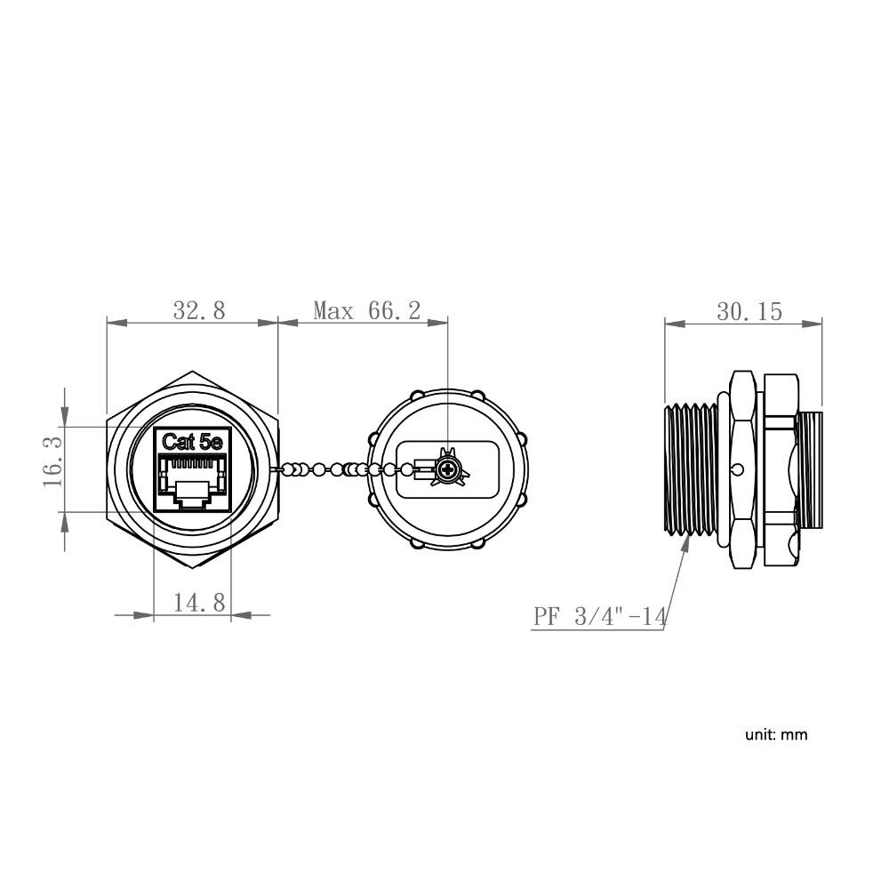 cb84c Other Brands Cab CN C5E FFS IP68 IP Rated Cables Accessories Cat5e RJ45 Female to RJ45 Female Shielded Bulkhead Coupler Waterproof IP68 Rated Black