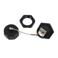e1e26 Other Brands Cab JK C6P SBK IP68 IP Rated Cables Accessories Cat6 RJ45 Female to 110 Punch Down Shielded Bulkhead Coupler Waterproof IP68 Rated Black