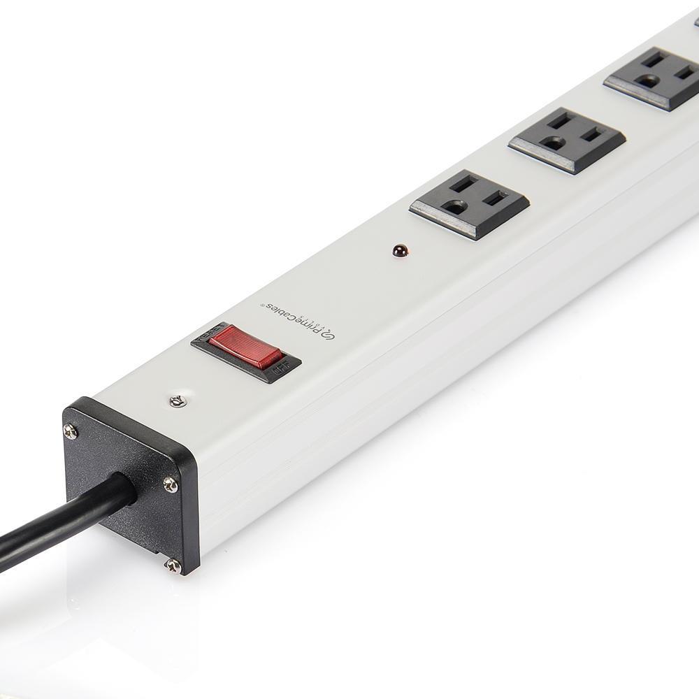 312c0 PrimeCables Cab ex02208 Surge Protector Power Strip 12 Outlet Surge Protector Power Strip with 3ft Cord 125V 15A PrimeCables