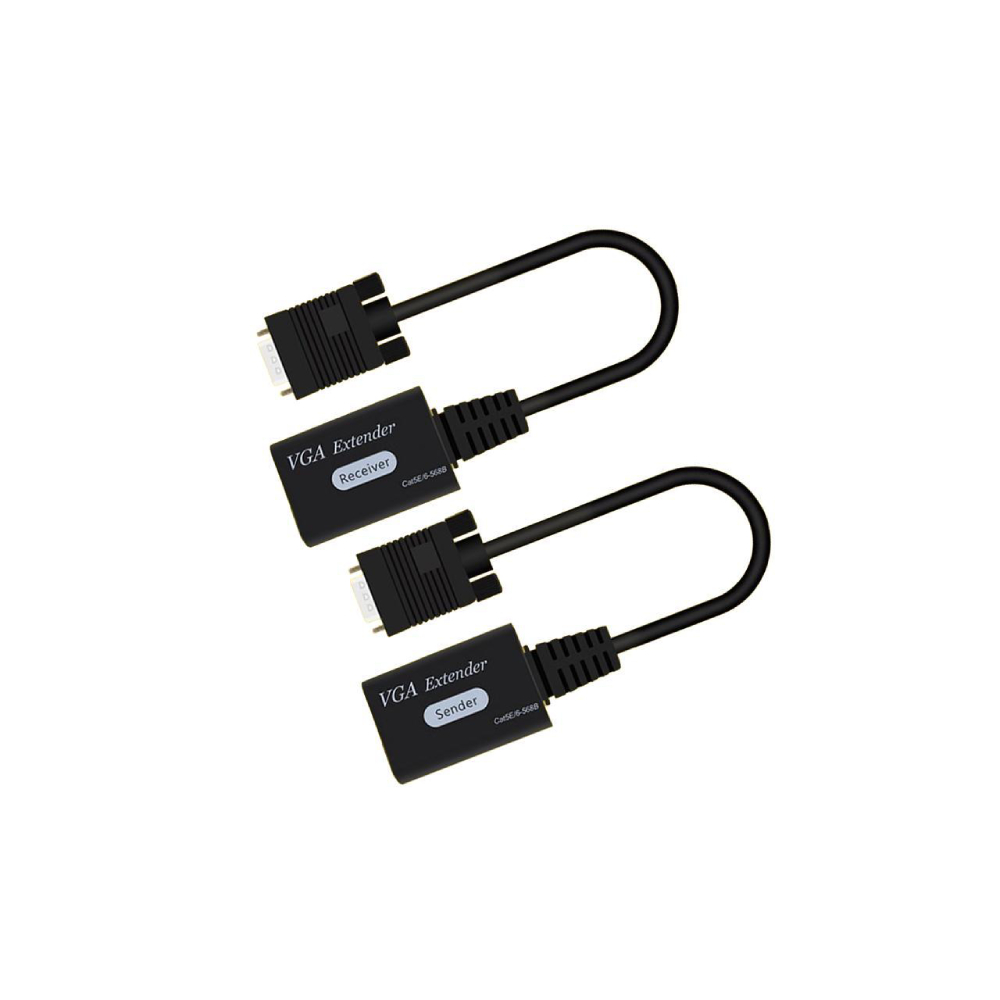 VGA to RJ45 60M Signal Extender Adapter Cable 1080P HD Converter for DVR Monitor Display HDTV 1